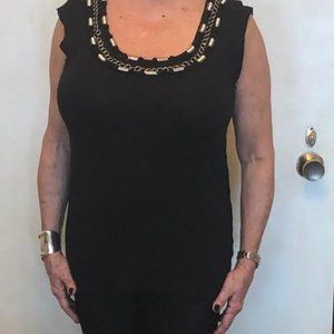 Neckless Embellished Sleeveless Top